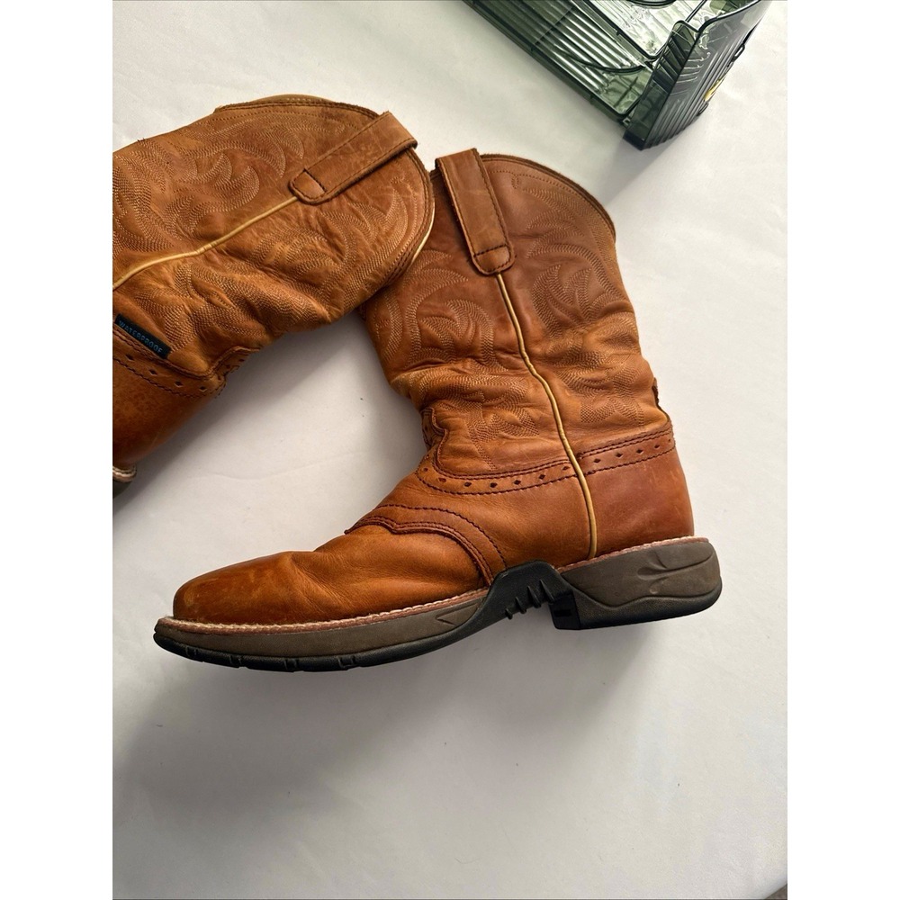 Shyanne Women's Brown Leather Waterproof Pull-On Western Boots US Size 8